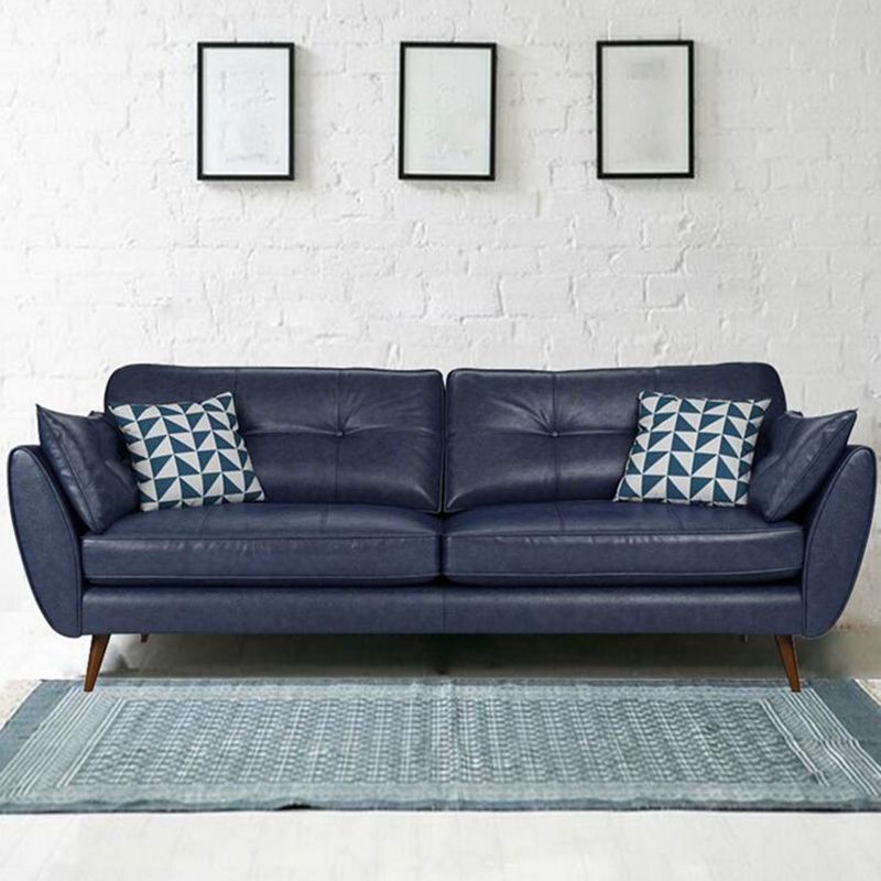 Modern Leather 4 Wood Legs Sofa Tufted Fabric Sofa for Living Room Clearhalo 'furn' 'furn_sofas' 'Furniture' 'furniture_sofas' 'kitchen' 'kitchen_sofas' 'Living Room Furniture' 'Sofa' 'sofas' 1200x1200_e15f3e8a-a8d4-43a6-87e4-5058a5619ffb