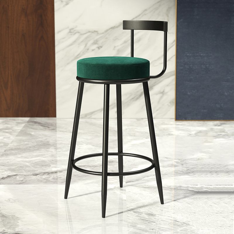 Industrial Armless Backrest Counter Stool Iron Cafe Bar Stool with Cushion and Pedal Clearhalo 'Bar Furniture' 'Bar Stools' 'bar_stools' 'furn' 'furn_bar_stools' 'Furniture' 'furniture_bar_stools' 'Kitchen & Dining Furniture' 1200x1200_e15fc9c8-c161-4158-a851-2f96f2718603