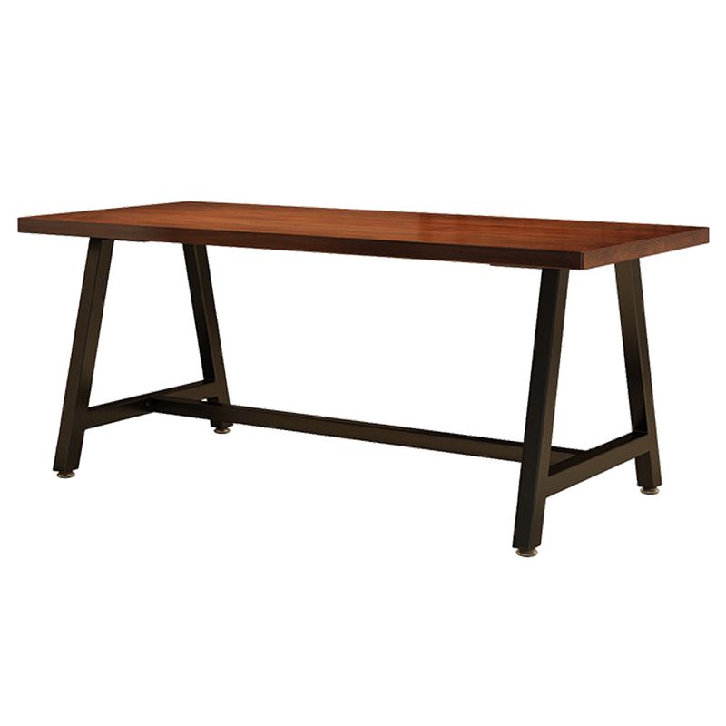 Industrial Rectangle Dining Room Table Pine Solid Wood Table with Trestle Base Clearhalo ' dining_table' 'Dining Tables & Seating' 'Dining Tables' 'furn' 'furn_dining_table' 'Furniture' 'furniture_dining_table' 'Kitchen & Dining Furniture' 'kitchen&dining_furn' 'kitchen' 'kitchen_dining_table' 1200x1200_e16041a7-4dbc-4764-a734-986bc8d1f65a