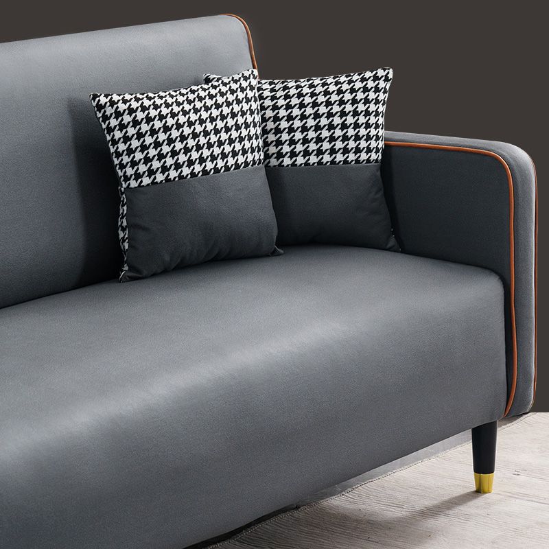 コンテンポラリースタイルスクエアアームソファリビングルームファブリックシート