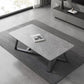 Glam Style Rectangular Slate Cocktail Table with Cross Legs Base Coffee Table