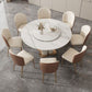 Metal and Slate Table Modern Home Retractable Round Dining Table