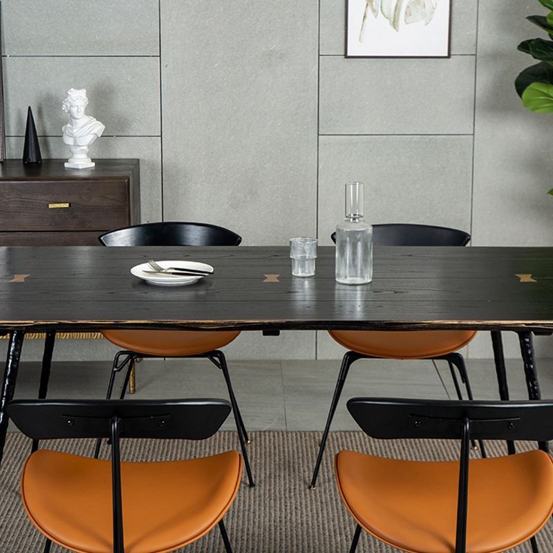 Dining Room Dinner Kitchen Table Black Frame Solid Wood Dining Table Clearhalo 'Dining Tables & Seating' 'Dining Tables' 'dining_table' 'furn' 'furn_dining_table' 'Furniture' 'Kitchen & Dining Furniture' 1200x1200_e1628ecb-46b6-41ae-a231-f88436517c84