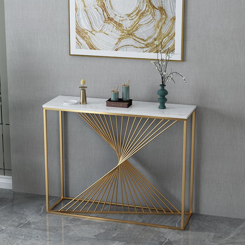 Table de la consola de 11.81 pulgadas de ancho Mesa de acento de mármol con 1 estante