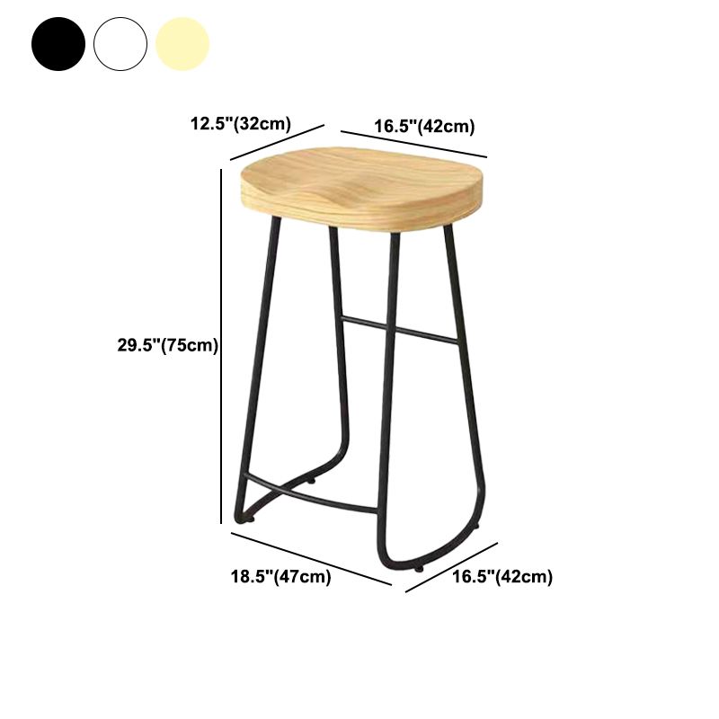 Modern Saddle Seat Bar Stool Wood and Metal Indoor Counter-height Stool Clearhalo 'Bar Furniture' 'Bar Stools' 'bar_stools' 'furn' 'furn_bar_stools' 'Furniture' 'Kitchen & Dining Furniture' 1200x1200_e162ec35-56b0-4384-9761-5dd8be76f74f