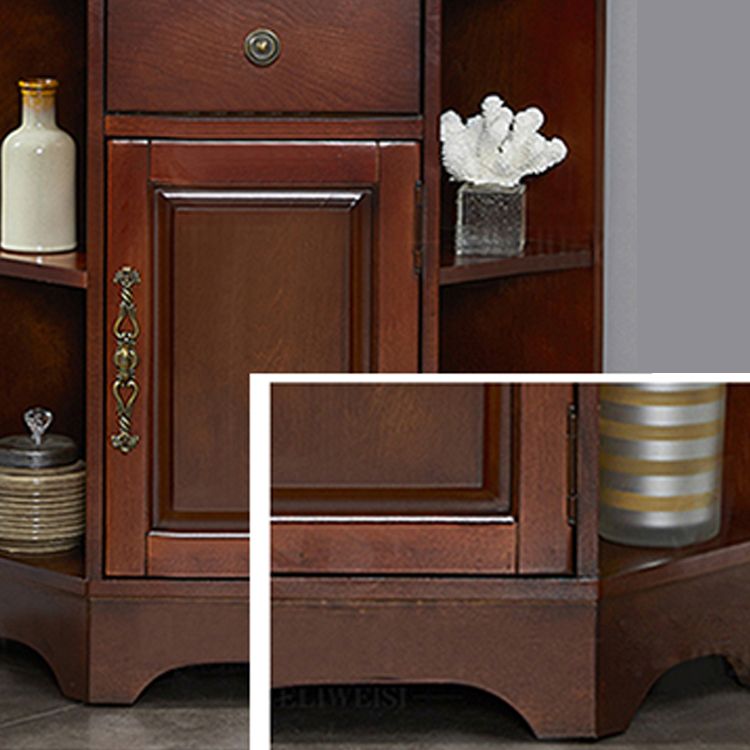 Cabinet d'accent d'angle moderne du milieu du siècle avec porte en caoutchouc