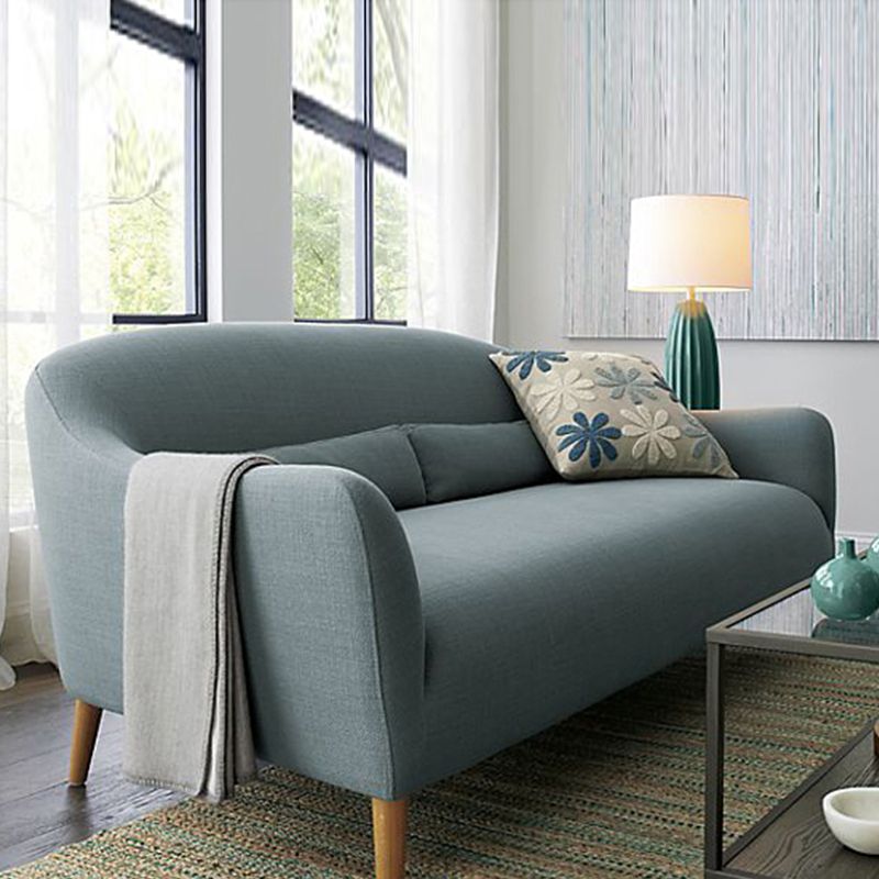 Scandinavian 3-Seat Linen Sofa Curved 33.86" D x 31.89" H Loveseat Clearhalo 'Furniture' 'furniture_sofas' 'kitchen' 'kitchen_sofas' 'Living Room Furniture' 'Sofa' 'sofas' 1200x1200_e1644f97-5baf-409f-8399-66d037ba0d91