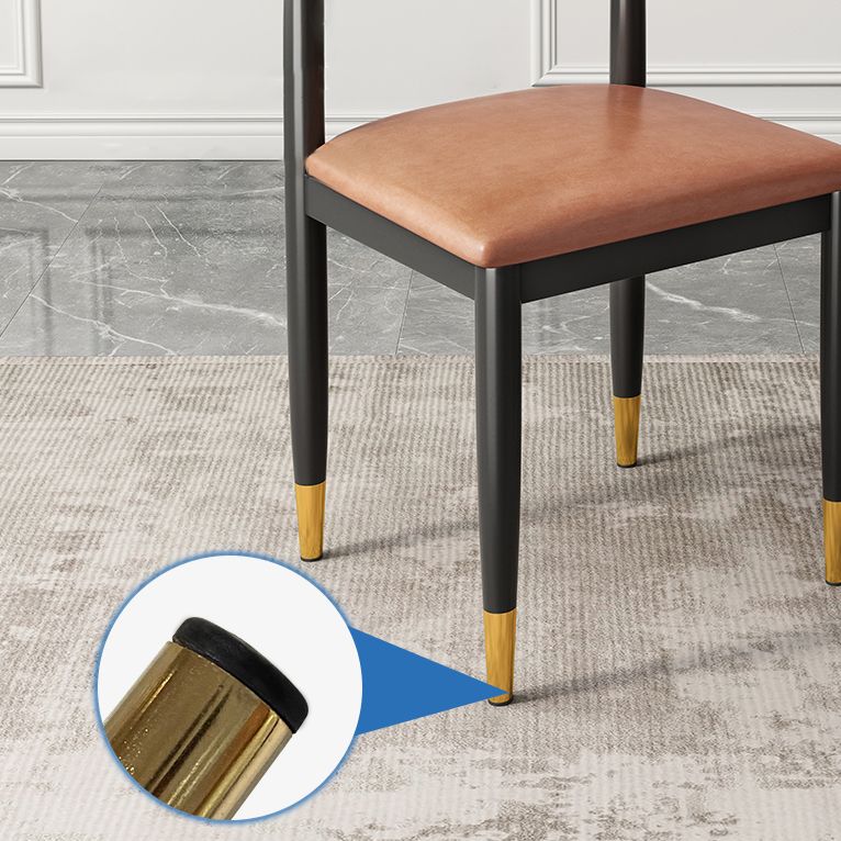 Contemporary Metal Side Chair Restaurant Armless Cow Horn Open Back Dining Side Chair Clearhalo ' kitchen&dining_furn' 'Dining Chairs' 'Dining Tables & Seating' 'dining_chair' 'furn' 'furn_dining_chair' 'Furniture' 'furniture_dining_chair' 'Kitchen & Dining Furniture' 'kitchen' 1200x1200_e1646f4a-65aa-4ee4-93bf-4a1377a261a3