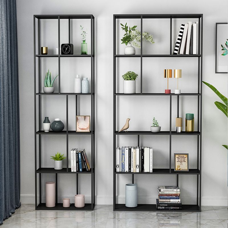 Modern Iron Geometric Shelf Living Room 78.74" Height Bookshelf Clearhalo 'Bookcases' 'furn' 'furn_bookcases' 'Furniture' 'Office Furniture' 1200x1200_e164e652-b711-4bdb-91b1-e802391e2b51