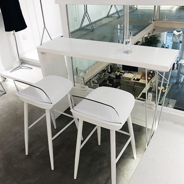Modern White Metal Bistro Accent Dining Table Cafe Rectangle Patio Bar Table Clearhalo 'Bar Furniture' 'Bar Tables' 'bar_tables' 'furn' 'furn_bar_tables' 'Furniture' 'furniture_bar_tables' 'Kitchen & Dining Furniture' 'kitchen&dining_furn' 'kitchen' 1200x1200_e166622d-f7d4-42d1-abb4-a45905cde50f