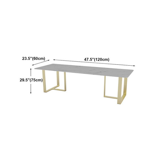 Glam Style Writing Desk White Curved Home and Office Meeting Table