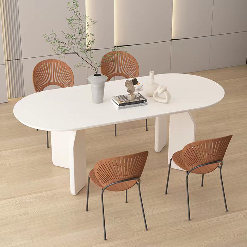 Massief houten eettafel Witte moderne eettafel voor eetkamer