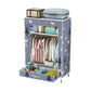 Modern Style Wardrobe Armoire Steel Frame Home Wardrobe with Drawers