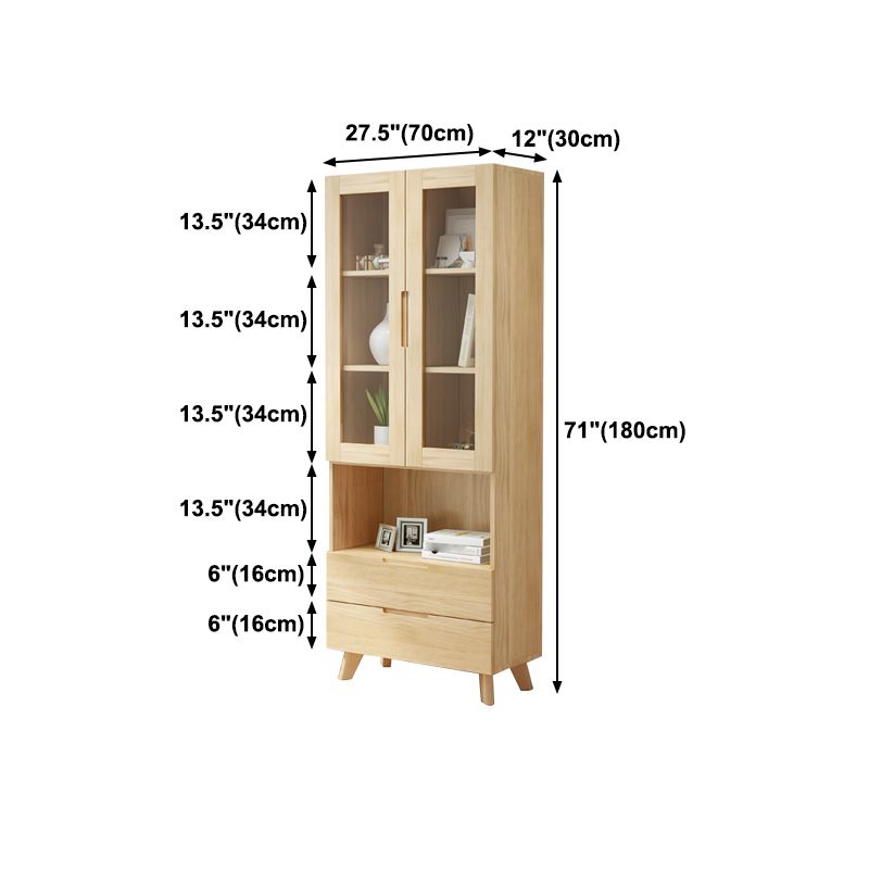 Solid Wood Scandinavian Bookcase Closed Back Bookcase with Door Clearhalo 'Bookcases' 'furn' 'furn_bookcases' 'Furniture' 'furniture_bookcases' 'Office Furniture' 1200x1200_e1687756-8978-4e12-abdb-050ffe3ec4fe