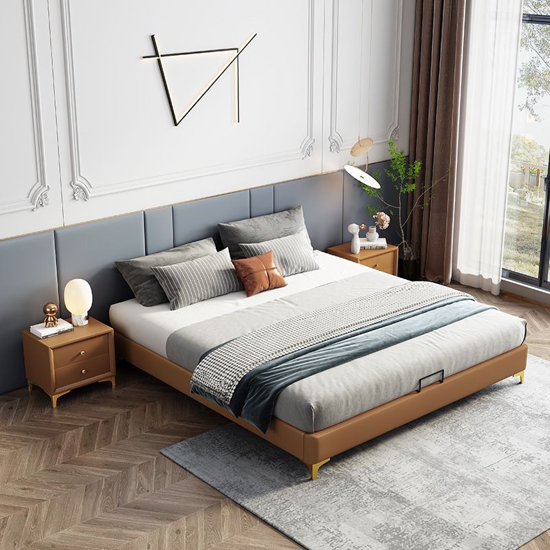 84.65 inch Wide Mid-century Bed Frame Solid Wood Platform Bed Frame