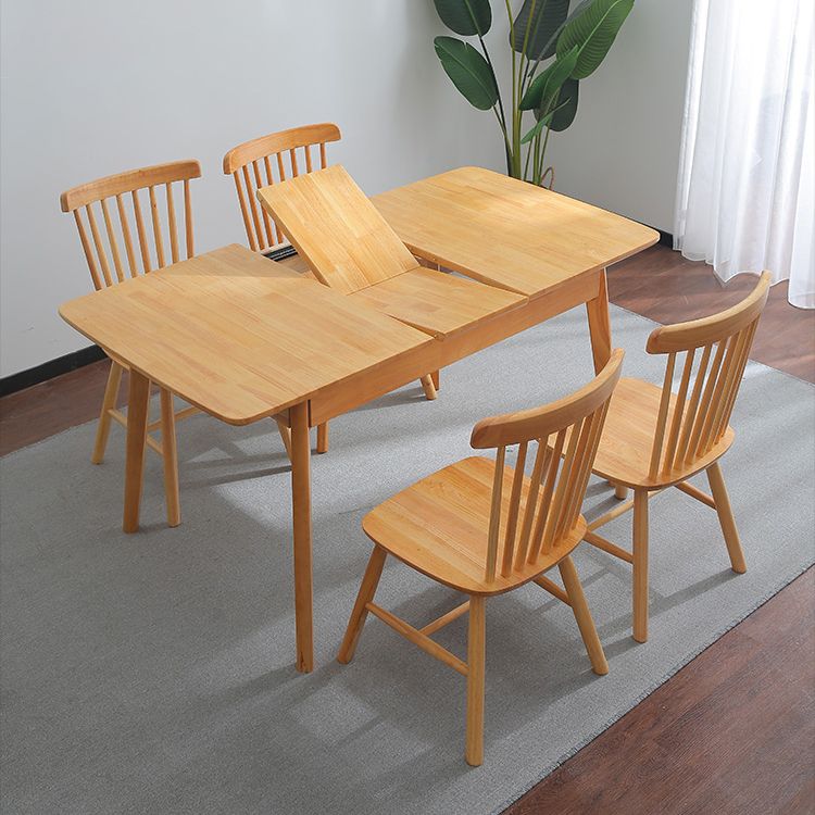 Modern Style Dining Table Rectangle Solid Wood Drop-Leaf Table with 4 Legs Clearhalo ' dining_table' 'Dining Tables & Seating' 'Dining Tables' 'furn' 'furn_dining_table' 'Furniture' 'furniture_dining_table' 'Kitchen & Dining Furniture' 'kitchen&dining_furn' 'kitchen' 'kitchen_dining_table' 1200x1200_e16a7e65-d3bb-4ead-a96e-0e27d207090d