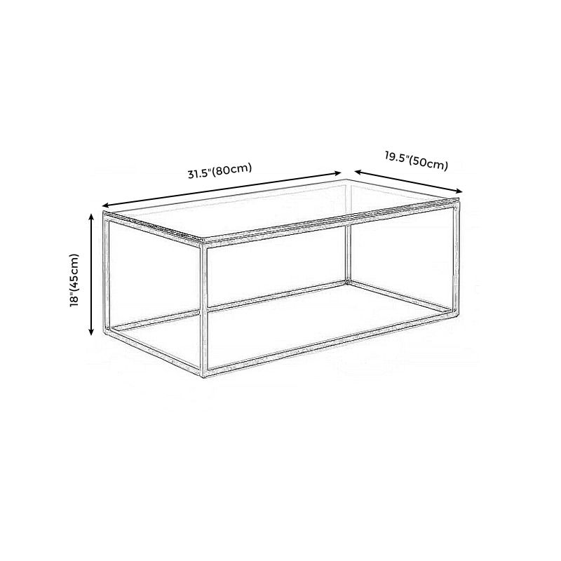 Contemporary Rectangular Glass Frame Base Coffee Cocktail Table Clearhalo 'Coffee & Accent Tables' 'Coffee Tables' 'coffee_tables' 'furn' 'furn_coffee_tables' 'Furniture' 'furniture_coffee_tables' 'Living Room Furniture' 1200x1200_e16ab3f9-68f5-4077-b689-2a1174e419b1