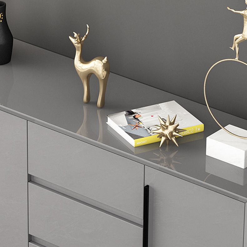 Table du buffet gris contemporain serveur de restauration en bois d'ingénierie