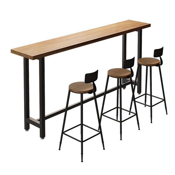Modern 1/7 Pieces Bar Table Set Rectangle Pine Wood Counter Table with Stools for Shop Clearhalo 'Bar Furniture' 'furn' 'furn_home_bar_bar_sets' 'Furniture' 'Home Bars & Bar Sets' 'home_bar_bar_sets' 'Kitchen & Dining Furniture' 1200x1200_e16c0a58-2a75-4539-b9c2-1d9b97643777