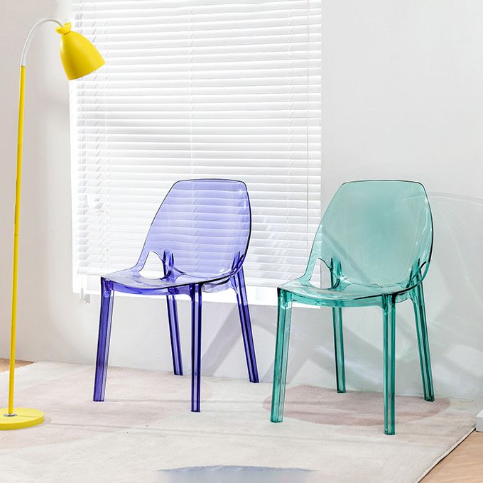 Home Indoor Armless Dining Chairs Acrylic Side Parsons Chair