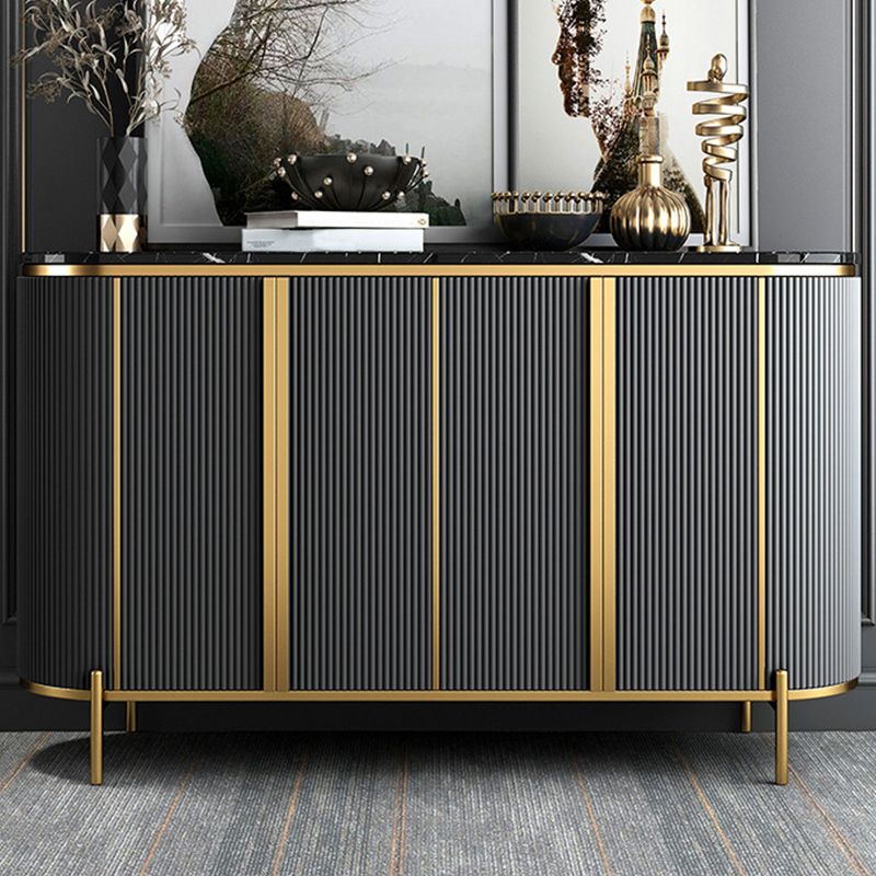 Contemporary Dining Buffet Marble Sideboard Table with Cabinets Clearhalo 'buffet_sideboard' 'Buffets & Sideboards' 'furn' 'furn_buffet_sideboard' 'Furniture' 'Kitchen & Dining Furniture' 1200x1200_e16db510-0ab6-4954-80db-0776d59a21fd