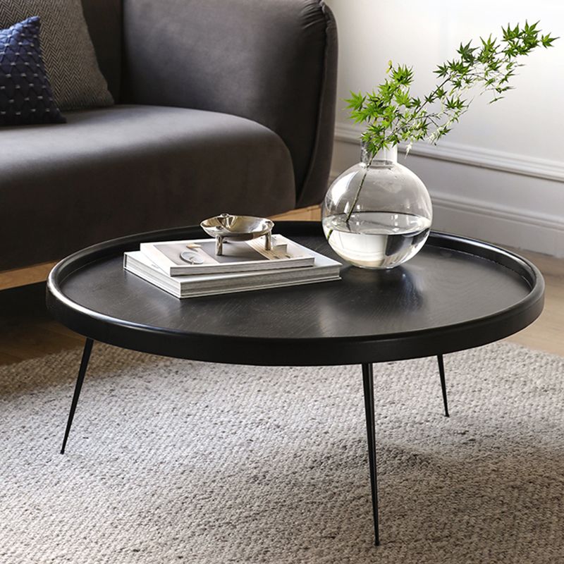 Scandinavian 3 Legs Coffee Cocktail Table Round Wooden Coffee Table for Living Room Clearhalo 'Coffee & Accent Tables' 'Coffee Tables' 'coffee_tables' 'furn' 'furn_coffee_tables' 'Furniture' 'Living Room Furniture' 1200x1200_e16f0cab-a598-4451-a2bf-720537e4b22b