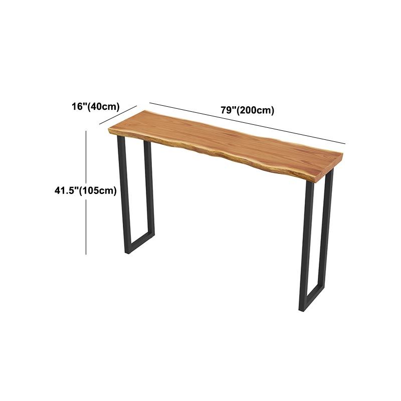 Solid Wood Bar Dining Table Rectangle Industrial Bar Dining Table with Sled Base in Black Clearhalo 'Bar Furniture' 'Bar Tables' 'bar_tables' 'furn' 'furn_bar_tables' 'Furniture' 'furniture_bar_tables' 'Kitchen & Dining Furniture' 1200x1200_e171418a-89ea-44f3-98c9-db7ee5a7e80d