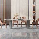 Metal Traditional Luxury Oval Table Sintered Stone Table for Dining Room and Kitchen Clearhalo ' dining_table' 'Dining Tables & Seating' 'Dining Tables' 'furn' 'furn_dining_table' 'Furniture' 'furniture_dining_table' 'Kitchen & Dining Furniture' 'kitchen&dining_furn' 'kitchen' 'kitchen_dining_table' 1200x1200_e171bc31-9804-4f82-8e61-3eb392959c24