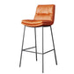 Scandinavian Metal Barstool Faux Leather Counter Stool With Iron 4 Legs