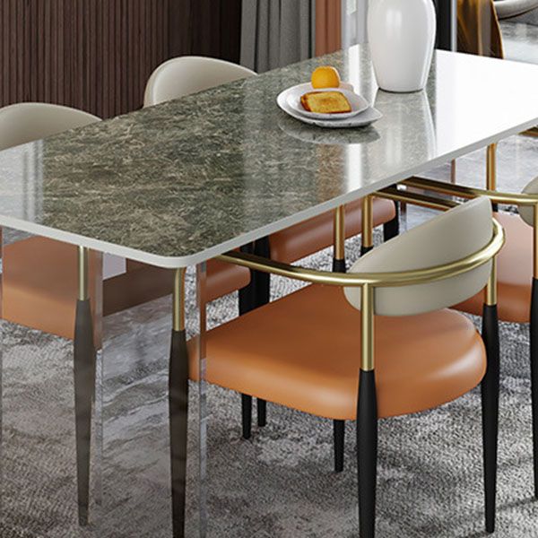 Modernes 1/4/5/7-teiliges Esszimmer-Set, rechteckiger Stein-Esstisch für das Esszimmer