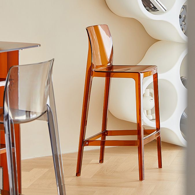 Taburete de respaldo de respaldo sin brazo moderno taburete de café acrílico con pedal