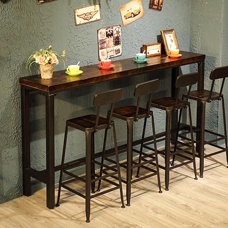 Table de bar supérieur en bois en pin