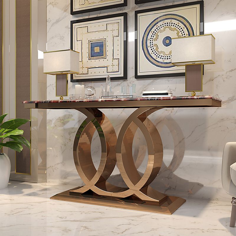 Tavolo console in marmo glam rettangolo 16 "w tavolo accento per sala