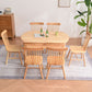 Solid Wood Dining Table Modern Extendable Furniture with 4 Legs for Home