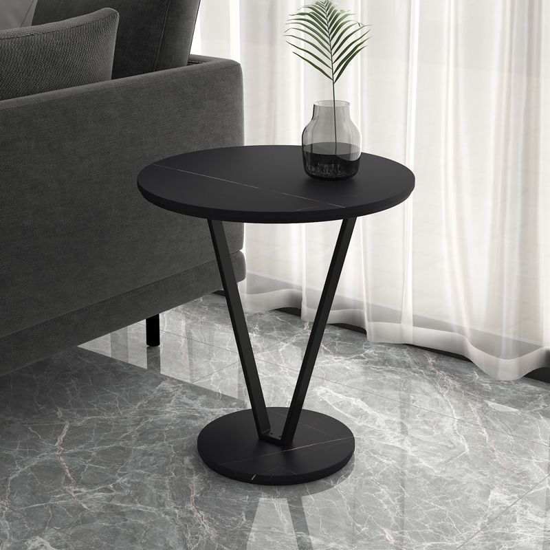 Minimalist Round Side End Table Abstract Slate Sofa Corner Table