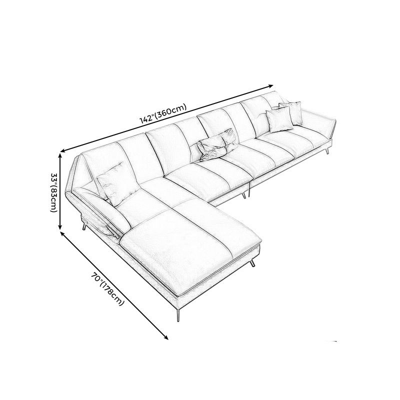 Contemporary Cushion Back Sectional Removable Cushions Storage Sofa and Chaise Clearhalo 'furn' 'furn_sectionals' 'Furniture' 'furniture_sectionals' 'kitchen' 'kitchen_sectionals' 'Living Room Furniture' 'Sectionals' 1200x1200_e17b6269-bea9-4aed-b1aa-b065f9071b2c