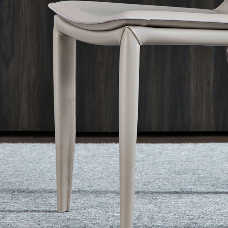 Contemporary Design Leather Chair Set Solid Back Side Dining Chairs (Set of 2) Clearhalo ' kitchen&dining_furn' 'Dining Chairs' 'Dining Tables & Seating' 'dining_chair' 'furn' 'furn_dining_chair' 'Furniture' 'furniture_dining_chair' 'Kitchen & Dining Furniture' 'kitchen' 1200x1200_e17b94a0-0ebb-4830-bc8f-7e20bafedfc9