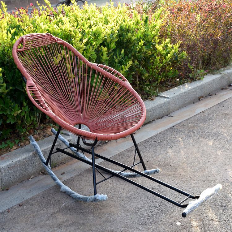 Silla de mecedora de estilo moderno Ratán de ratán al aire libre para ocio