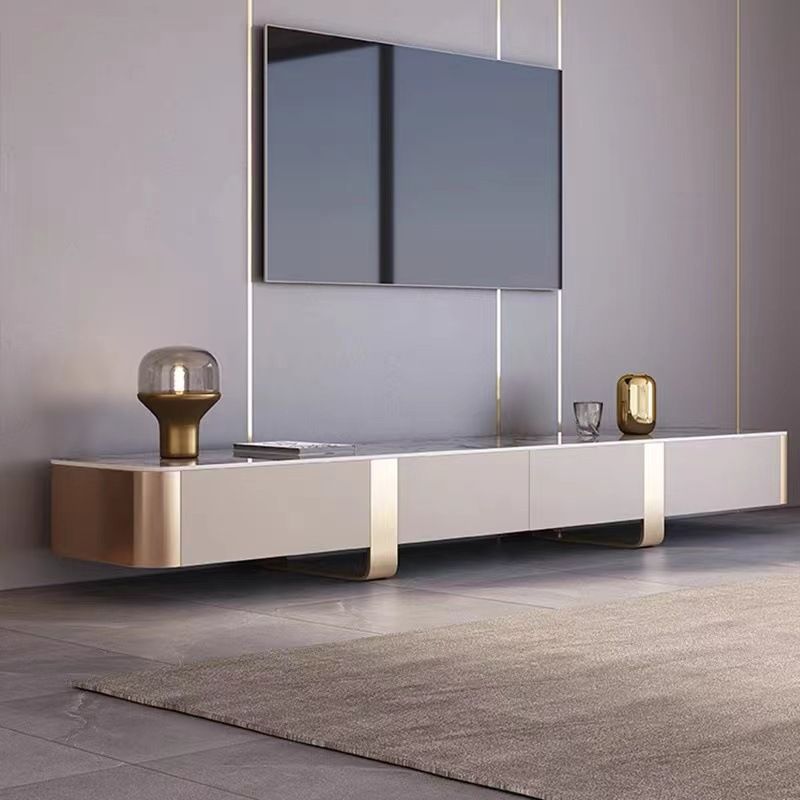 Contemporary TV Console Stone Enclosed Storage TV Stand Console with Drawers Clearhalo 'furn' 'furn_tv_stands_entertainment_centers' 'Furniture' 'Living Room Furniture' 'TV Stands & Entertainment Centers' 'TV Stands & Media Storage Furniture' 'tv_stands_entertainment_centers' 1200x1200_e17e4cc1-cef5-4339-9c5a-776766328dca