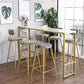 Nordic Backrest Armless Counter Stool Iron Kitchen Bar Stool with Gold Base