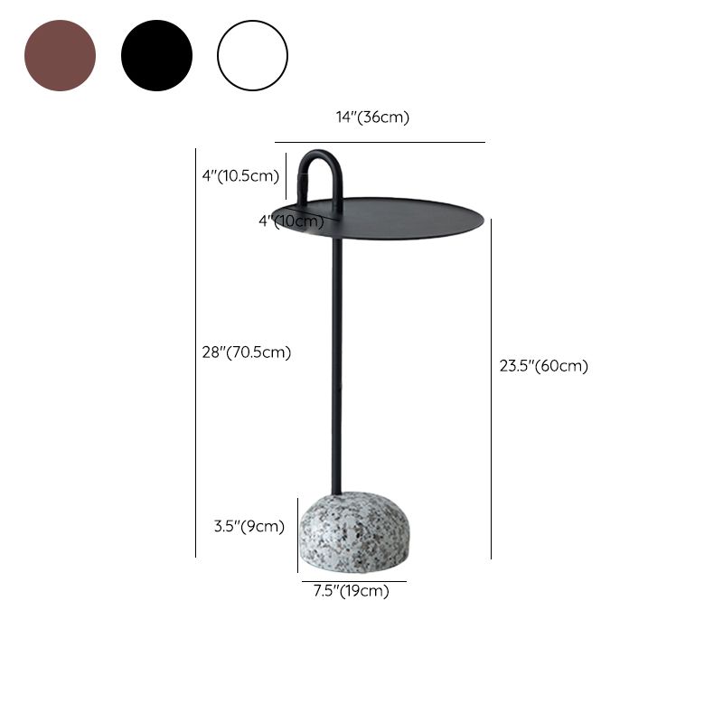 Modern Tray Top Side Table 27.8" Tall Metal Round Pedestal End Table Clearhalo 'Coffee & Accent Tables' 'End & Side Tables' 'end_side_tables' 'furn' 'furn_end_side_tables' 'Furniture' 'Living Room Furniture' 1200x1200_e180e240-b2a9-4839-acc9-d22fb85235c3