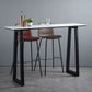 Mesa de bar de piedra sinterizada, mesa de comedor con base de trineo rectangular para cocina y sala de estar