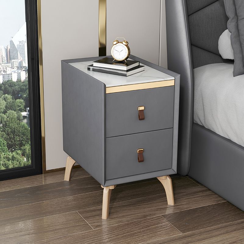 Contemporary Night Table Solid Wood Bed Nightstand with 2 Drawers Clearhalo 'Bedroom Furniture' 'furn' 'furn_night_stand' 'Furniture' 'night_stand' 'Nightstands' 1200x1200_e181b6e6-a120-45b7-8708-9389179cba7d