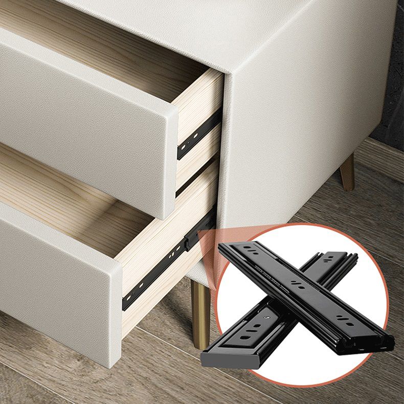 Comodino moderno di accento comodino in legno massiccio con 2 cassetti