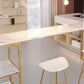 Glam Rectangle Faux Marble Bar Table Double Pedestal Bar Table with 2-Shelf, Only Table Clearhalo 'Bar Furniture' 'Bar Tables' 'bar_tables' 'furn' 'furn_bar_tables' 'Furniture' 'furniture_bar_tables' 'Kitchen & Dining Furniture' 1200x1200_e1829123-5a56-4a5f-9136-5784a6fdd250