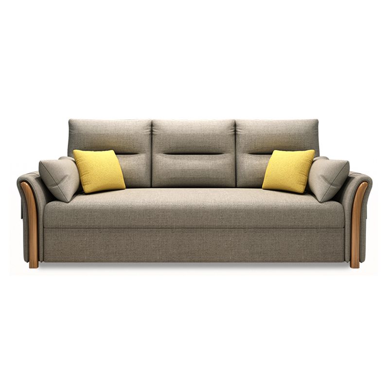 Cama de sofá de brazo acampanado de mezcla de algodón contemporánea con almohadas