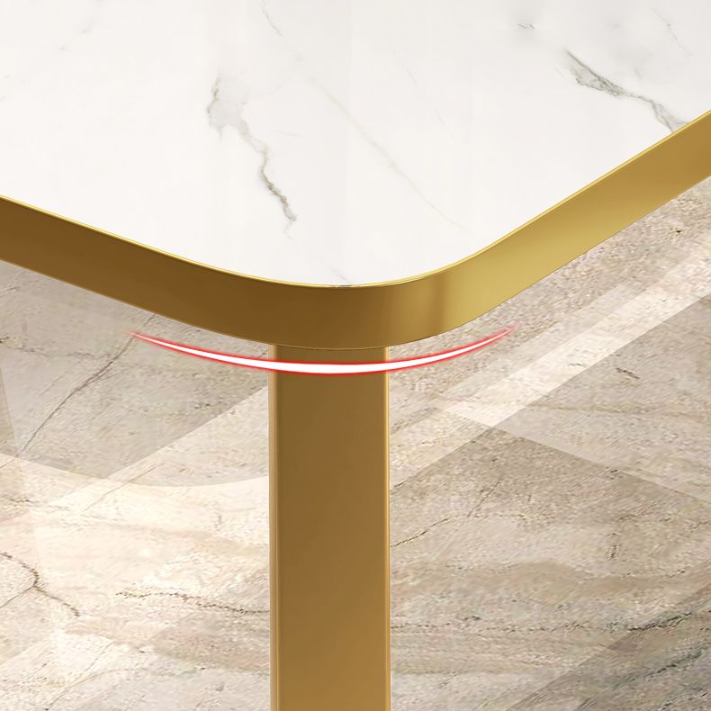 Standard Sintered Stone Top Dining Set with 2 Gold Metallic Legs for Dining Furniture Clearhalo 'Dining Room Sets' 'Dining Tables & Seating' 'dining_room_set' 'furn' 'furn_dining_room_set' 'Furniture' 'furniture_dining_room_set' 'Kitchen & Dining Furniture' 'kitchen&dining_furn' 'kitchen' 1200x1200_e183c6a1-227c-43c2-b9dd-1468524cb662