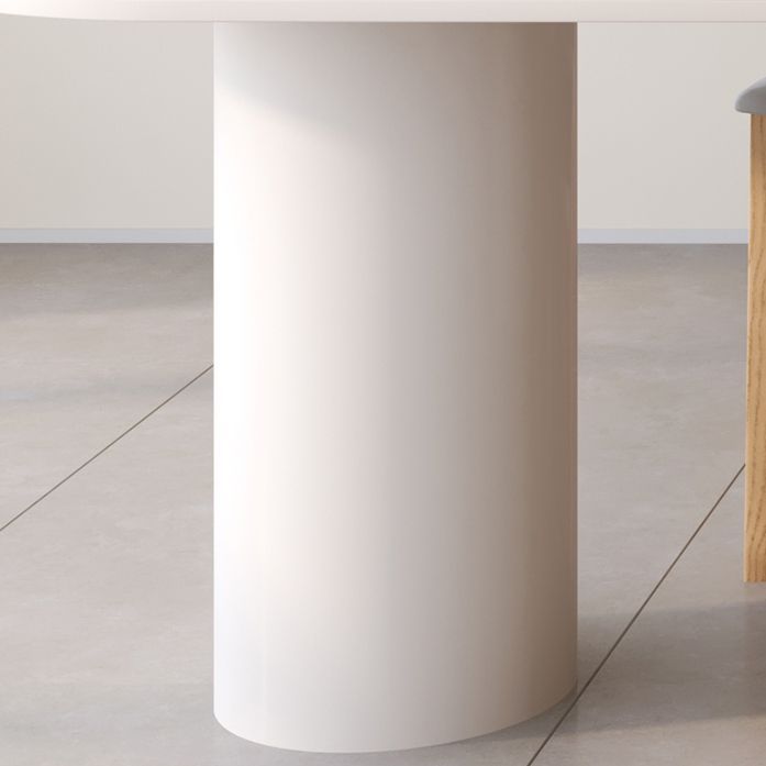 Mesa de comedor con tapa de piedra blanca Mesa de comedor interior moderna de forma libre