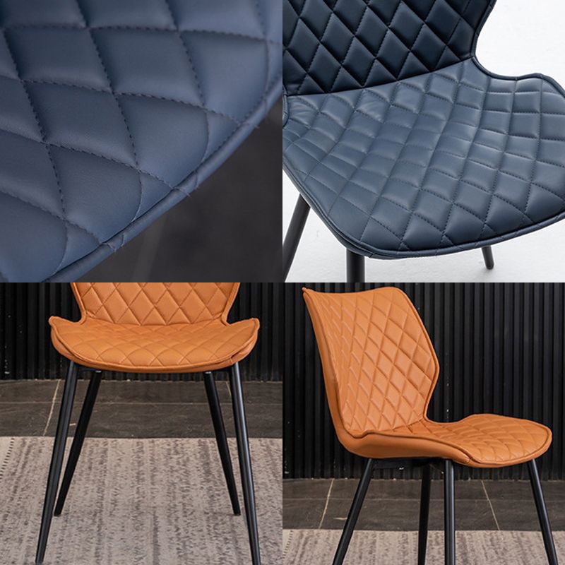 Gestoffeerde eetkamerstoelen wingback zijstoel met metalen benen