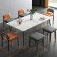 Modern Armless Backrest Cushion Chair with Metal Legs for Dining Room